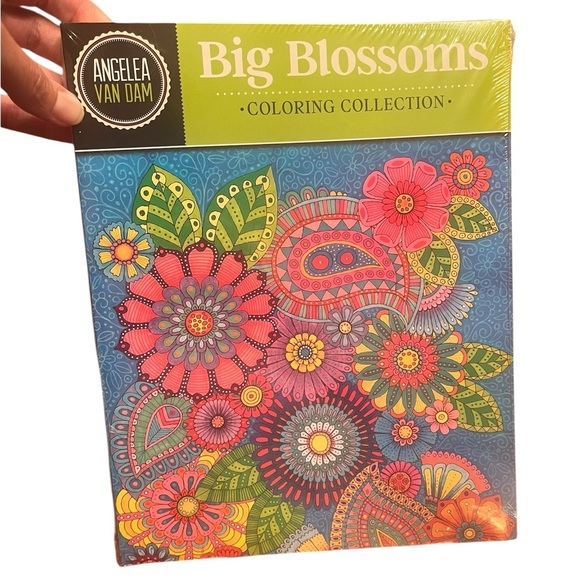 2 Pack Hello Angel Big Blossoms & Relaxing Patterns Adult Coloring Books - Picture 3 of 6